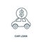 Car Loan outline icon. Thin line style icons from personal finance icon collection. Web design, apps, software and printing simple