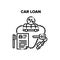 Car Loan Service Vector Black Illustration