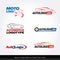 Car logotypes - car service and repair, set. Car logo