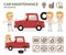Car maintenance infographic. Set of garage icons.