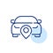 Car and map pointer. Vehicle location. Pixel perfect icon