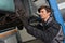 Car mechanic repair brakes