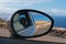 Car mirror road reflection driving Lanzarote