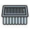 Car motor filter icon outline vector. Auto part