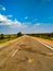 A car moving along the asphalt road in Rajasthan India