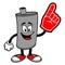 Car Muffler Mascot with a Foam Finger