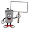 Car Muffler Mascot with Sign