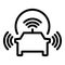 Car multi sensor icon outline vector. Front road