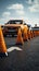 Car navigates traffic cones, a vital component of the driving license test.