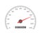 Car odometer speedometer icon isolated on white background. Automobile gauge tachometer speed panel. Black  illustration.