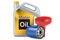 Car oil filters and motor oil plastic can, 3d illustration