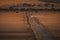 Car on one of the Namib Desert roads, Namibia