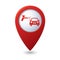 Car and paint sprayer icon on te map pointer