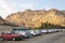 Car park at Ein Gedi oasis - Negev desert mountain in Israel