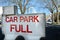 Car park full sign