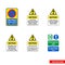 Car park notice signs icon set of color types. Isolated vector sign symbols. Icon pack