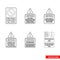 Car park notice signs icon set of outline types. Isolated vector sign symbols. Icon pack