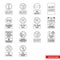 Car park prohibitory signs icon set of outline types. Isolated vector sign symbols. Icon pack