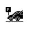 Car parking black glyph icon