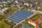 Car parking covered with solar panels in Berlin suburb, Germany