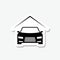 Car parking garage sticker icon isolated on gray background