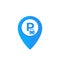 Car parking location pin vector icon