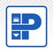 Car parking lot sign with capital P flat vector icon for vehicles traffic apps and websites