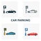 Car Parking outline icon. Thin style design from city elements icons collection. Pixel perfect symbol of car parking icon. Web