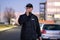 Car Parking Security Guard Officer Standing