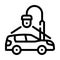 car parking video surveillance line icon vector illustration