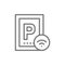 Car parking with Wi-Fi, smart parking area line icon.