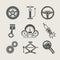 Car part set of repair icon