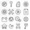 Car parts, services, auto repair thin line vector icons set