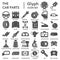 Car parts solid icon set, vehicle part symbols collection or sketches. Car service maintenance glyph style signs for web