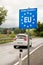 Car passing a EU (European Union) border post