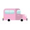 Car pink isolated. Transport on white background. Auto in cartoon style