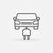 Car with plug line icon. Vector electric car concept line symbol