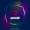 Car pointer neon light icon. Positioning car. Layers grouped for