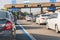 Car queue in front of express way gate