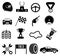 Car race icons set