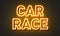 Car race neon sign