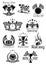 Car races or sport motor racing club vector icons