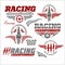 Car racing emblems and championship race vector