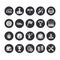 Car racing vector flat glyph icons. Speed auto championship signs - track, automobile, racer, helmet, checkered flags