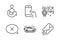 Car, Reject and Share icons set. Quick tips, Hold smartphone and E-mail signs. Transport, Delete message. Vector