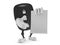 Car remote key character holding blank sheet of paper