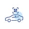 Car rental services. Unlocking vehicle using qr code. Pixel perfect, editable stroke