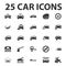 Car, repair 25 black simple icons set for web