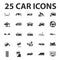 Car, repair 25 black simple icons set for web