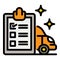 Car repair checklist icon color outline vector